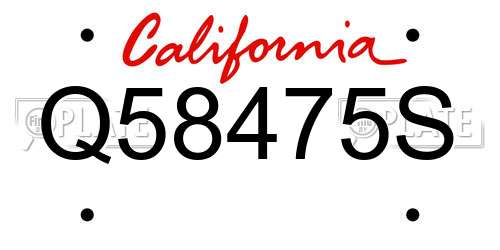 Q58475S California License Plate