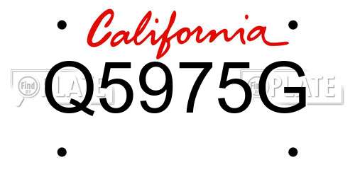 Q5975G California License Plate