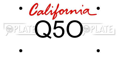 Q5O California License Plate