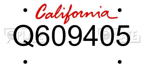Q609405 California License Plate