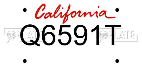 Q6591T California License Plate