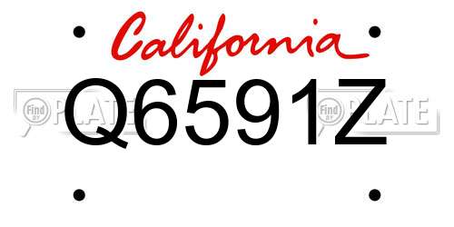 Q6591Z California License Plate