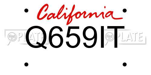 Q659IT California License Plate