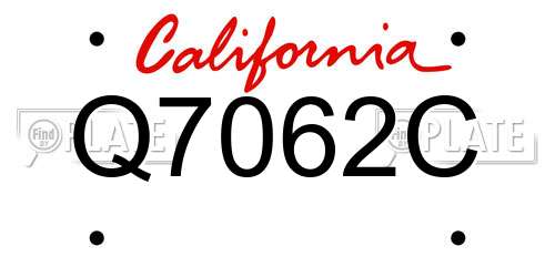 Q7062C California License Plate