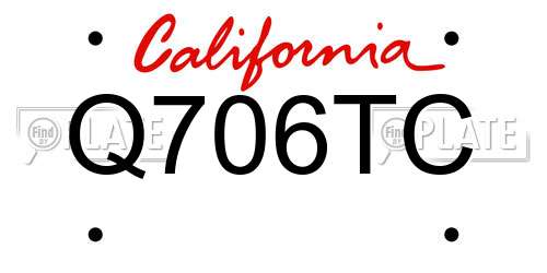 Q706TC California License Plate
