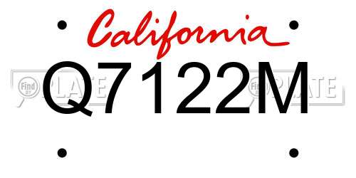 Q7122M California License Plate