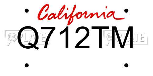 Q712TM California License Plate