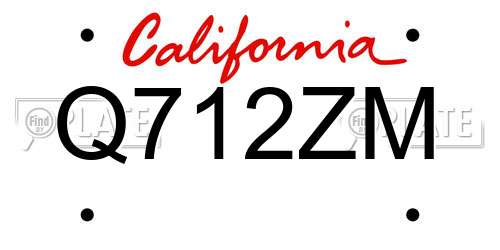 Q712ZM California License Plate