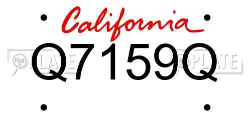 Q7159Q California License Plate