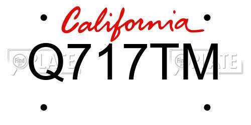 Q717TM California License Plate