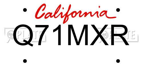 Q71MXR California License Plate