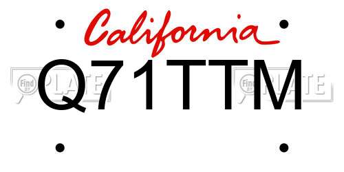 Q71TTM California License Plate