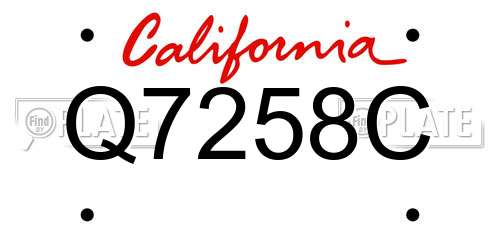 Q7258C California License Plate