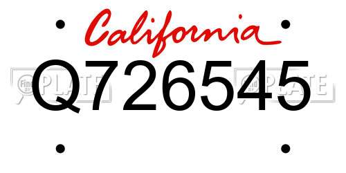 Q726545 California License Plate