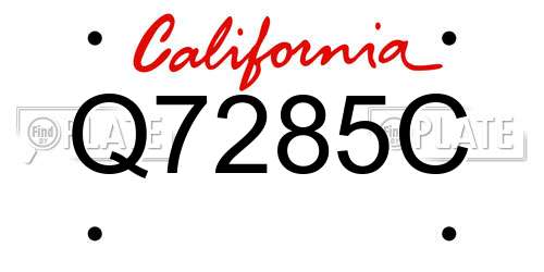 Q7285C California License Plate