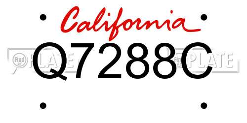 Q7288C California License Plate