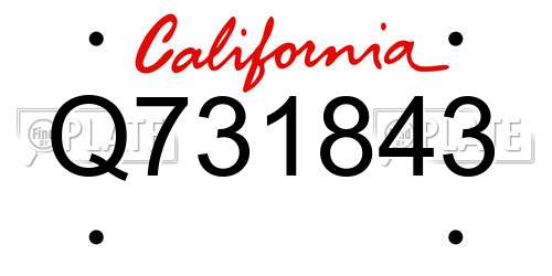 Q731843 California License Plate