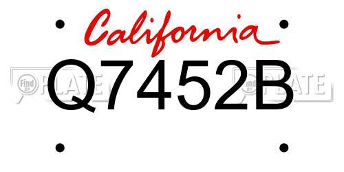 Q7452B California License Plate