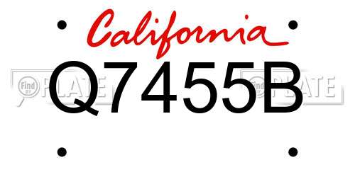 Q7455B California License Plate