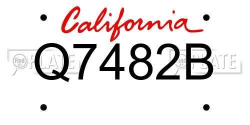 Q7482B California License Plate