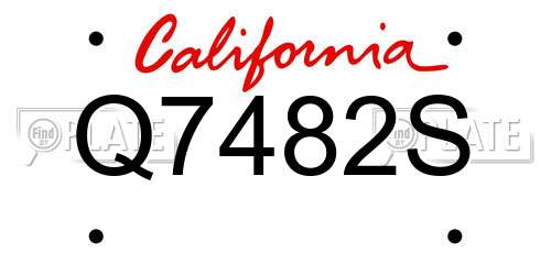 Q7482S California License Plate