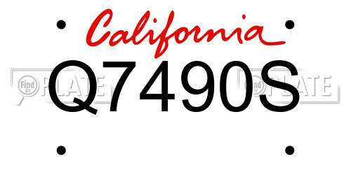 Q7490S California License Plate