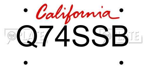 Q74SSB California License Plate