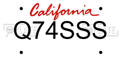 Q74SSS California License Plate