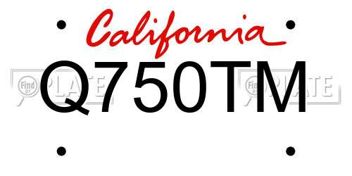 Q750TM California License Plate