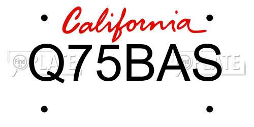 Q75BAS California License Plate