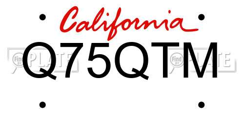 Q75QTM California License Plate