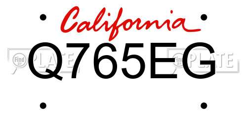 Q765EG California License Plate
