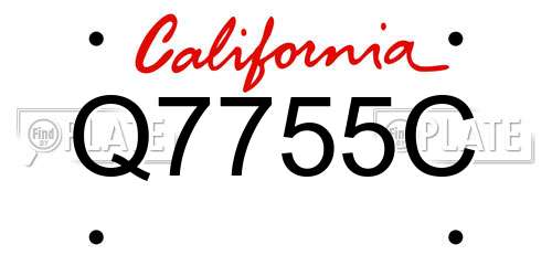 Q7755C California License Plate