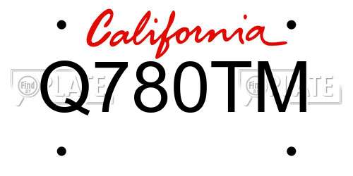 Q780TM California License Plate