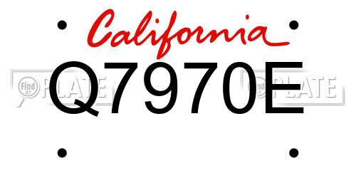 Q7970E California License Plate