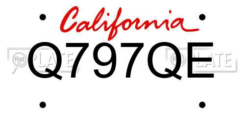 Q797QE California License Plate