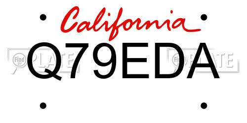 Q79EDA California License Plate