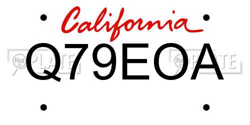 Q79EOA California License Plate