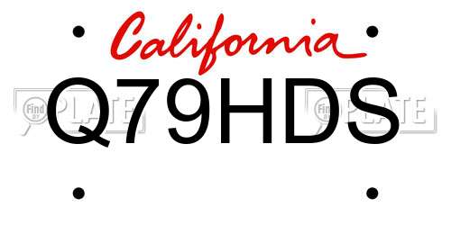 Q79HDS California License Plate