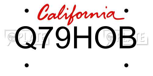 Q79HOB California License Plate