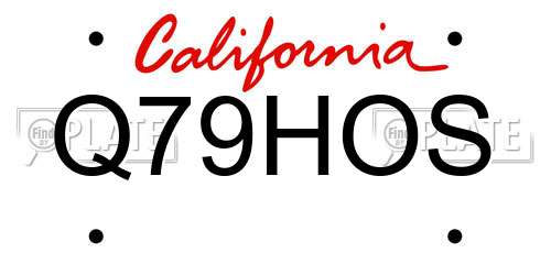 Q79HOS California License Plate