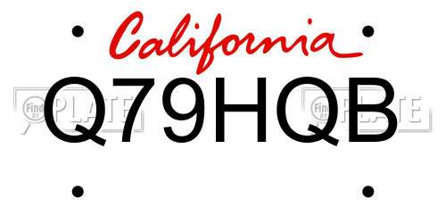 Q79HQB California License Plate