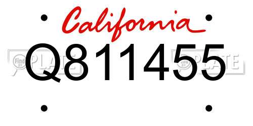 Q811455 California License Plate