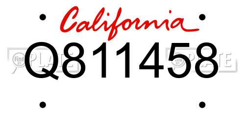 Q811458 California License Plate