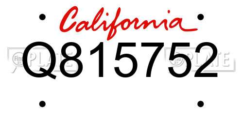 Q815752 California License Plate