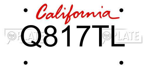 Q817TL California License Plate