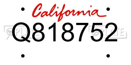 Q818752 California License Plate