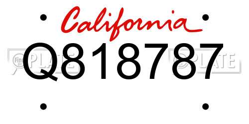 Q818787 California License Plate