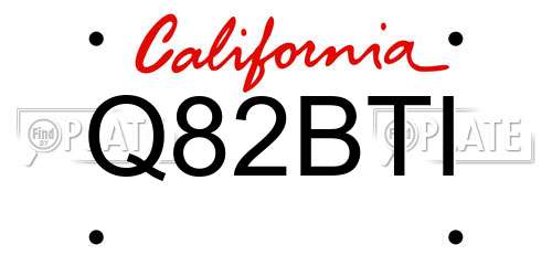 Q82BTI California License Plate