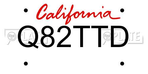 Q82TTD California License Plate